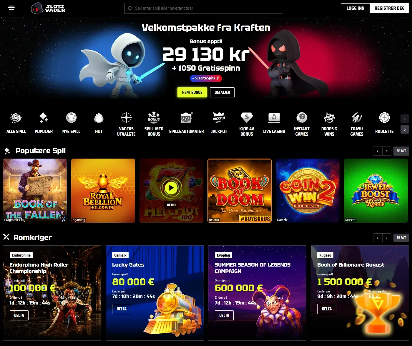 Slotsvader Casino forside
